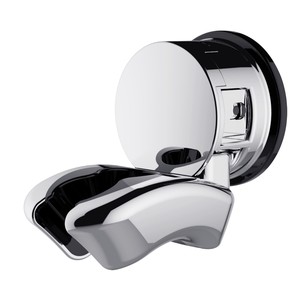 Support de pommeau de douche universel à ventouse, fixation murale ronde, installation facile, portable avec technologie de placage - Product Image 2
