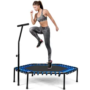 TODO high quality safe fitness foldable trampoline with handle factory price wholesale indoor