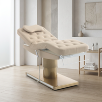 Ensemble de lit de beauté électrique moderne et élégant, base métallique de luxe, table de massage pour salon de beauté, spa, soins du visage, chaise réglable pour usage domestique et extensions de cils