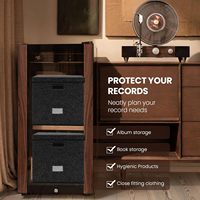 Boîte de rangement pliable grande capacité la plus vendue, design moderne, organisateur multifonctionnel anti-poussière pour disques vinyles - Carré