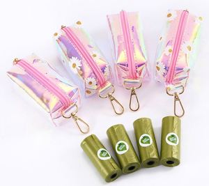 Distributeur de sacs à déjections canines extérieur de luxe avec miroir laser éblouissant, accessoire pour chien, rangement pour sacs de déchets et laisse - Product Image 2