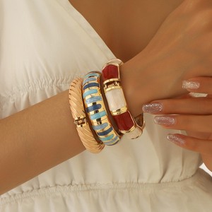 Bohemian Phong Cách Phụ Nữ Của Vòng Đeo Tay Trang Sức Nhiều Màu Men Cuff <span class=keywords><strong>Bangle</strong></span> Cá Tính Dầu Thả Vòng Đeo Tay - Product Image 1