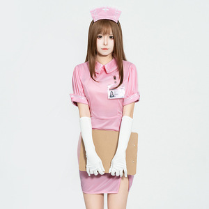 Costume d'infirmière pour femmes, uniforme rose, jeu de rôle, ensemble de lingerie sexy - Product Image 2