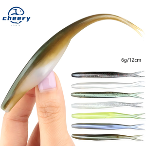 Leurre souple flottant Cheery TPR Jerk Bait Shad Minnow, appât artificiel 10x plus résistant, queue fendue, pour pêche <span class=keywords><strong>au</strong></span> <span class=keywords><strong>drop</strong></span> <span class=keywords><strong>shot</strong></span>, pour achigan, <span class=keywords><strong>brochet</strong></span>, et zander - Product Image 1