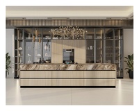 Conception de luxe Placage Laque Île Base Évier Contreplaqué Armoire De Cuisine De Stockage pour Restaurant