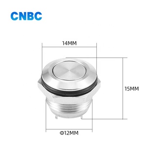 12ミリメートル直径ショートtypeonオフ1NOモメンタリ非照光金属2pinプッシュボタンスイッチ - Product Image 3