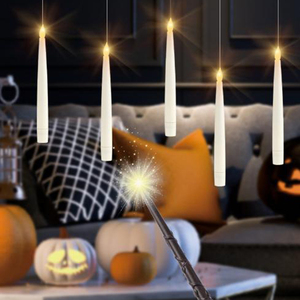 Bougies LED coniques sans flamme, décorations d'Halloween scintillantes, à piles, pour la maison, avec motif de bougie - Product Image 4