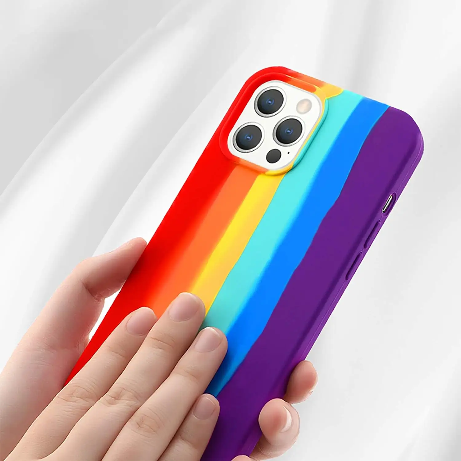 High Quality Rainbow Style Liquid Solf Silicone Protective Cell Phone Case for iPhone 6 7 8 Plus 11 12 13 14 15 Pro Max Cover