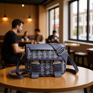 Nuovo <span class=keywords><strong>Zaino</strong></span> Casual da Uomo 2026 di Tendenza Vintage in PU Piccolo, Borsa a Tracolla con Logo Ricamato, Bottone e Chiusura a Patta <span class=keywords><strong>Impermeabile</strong></span>, Design Quadrato - Product Image 2