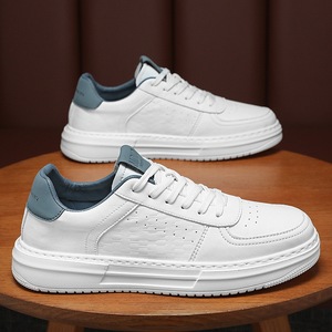 Spring Summer Men's Trendy All- Match Thick-Soled <b>Sneakers</b> Breathable White Casual Board Shoes for Walking Style - Product Image 2