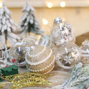 クリスマスボールペンダントハンギングオーナメントプラスチック8CM 9パックモダンシンプルデザインクリスマスツリーデコレーションホリデードレス - Product Image 4