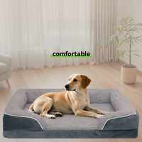 Lit pour chien et chat orthopédique en mousse à mémoire de forme personnalisé, lavable, amovible, rectangulaire, pour grand chien