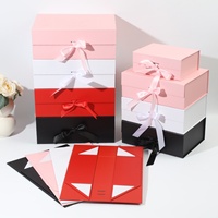 Boîte cadeau pliable en carton imprimé magnétique de luxe avec logo personnalisé, boîte cadeau d'anniversaire pliable en carton