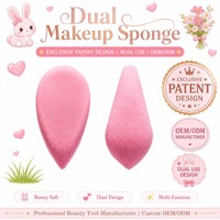 Éponge de maquillage douce en forme de larme JLY pour les maquilleuses et les femmes, applicateur de fond de teint et de poudre à double usage pour le maquillage quotidien