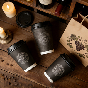 Vasos de Cartón Impresos Personalizados, Vasos Desechables de Papel con Tapa, Vaso de Pared Simple para Café, Té de Burbujas y Bebidas Calientes - Product Image 4