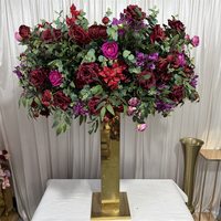 Centre de table de mariage IFG de haute qualité, 100 cm de diamètre, verdure bourguignonne, fleurs