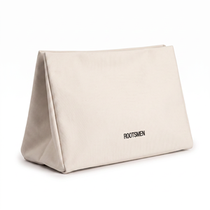 Large Capacity White Elegant Premium Makeup Bag Canvas Snap and Open Design Bag for <b>Cosmetic</b> <b>Storage</b> - Product Image 1