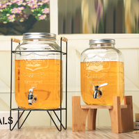 1L 2L 3L Pot Mason de grande capacité Pot de brassage en verre réutilisable Pot de stockage alimentaire carré en verre avec couvercle hermétique