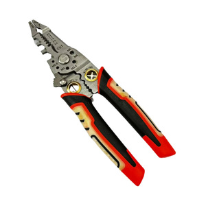 Wire Stripping Pliers 1/2 In Jaw Industrial Grade Nickel Chromium Steel Beige Handle Electrician <b>Tool</b> - Product Image 4