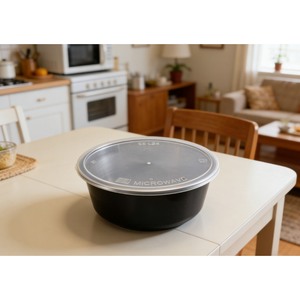 Durable 24OZ Black PP Large Capacity Bowl 680ml Disposable Takeaway Container for Soup and Noodle - Product Image 2