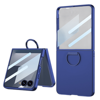 Étui de protection pour téléphone en PC rigide mat avec support d'anneau et protection d'écran pour Samsung Z Flip 8, étuis antichoc