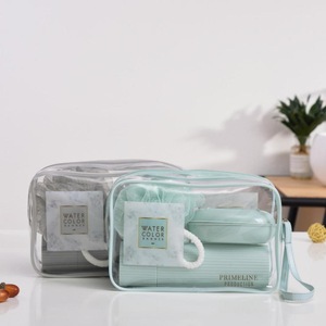 IStapromo Gifts Wholesale Custom Logo Pvc <b>Toiletries</b> Storage <b>Bag</b> Transparent Waterproof Bathroom Storage <b>Bag</b> <b>Clear</b> Pvc Women Cos - Product Image 2