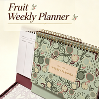 Planificateur de bureau hebdomadaire personnalisé avec reliure Wire-O, calendrier de table à feuilles mobiles, couverture rigide, papeterie de bureau sur pied, impression numérique, pour la maison