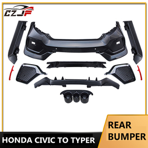 กันชนหน้าและหลัง CZ พร้อมกระจังหน้ารุ่นที่สิบสำหรับ Civic ปี 2016 2017 2018 2019 <span class=keywords><strong>2020</strong></span> <span class=keywords><strong>Typer</strong></span> - Product Image 2
