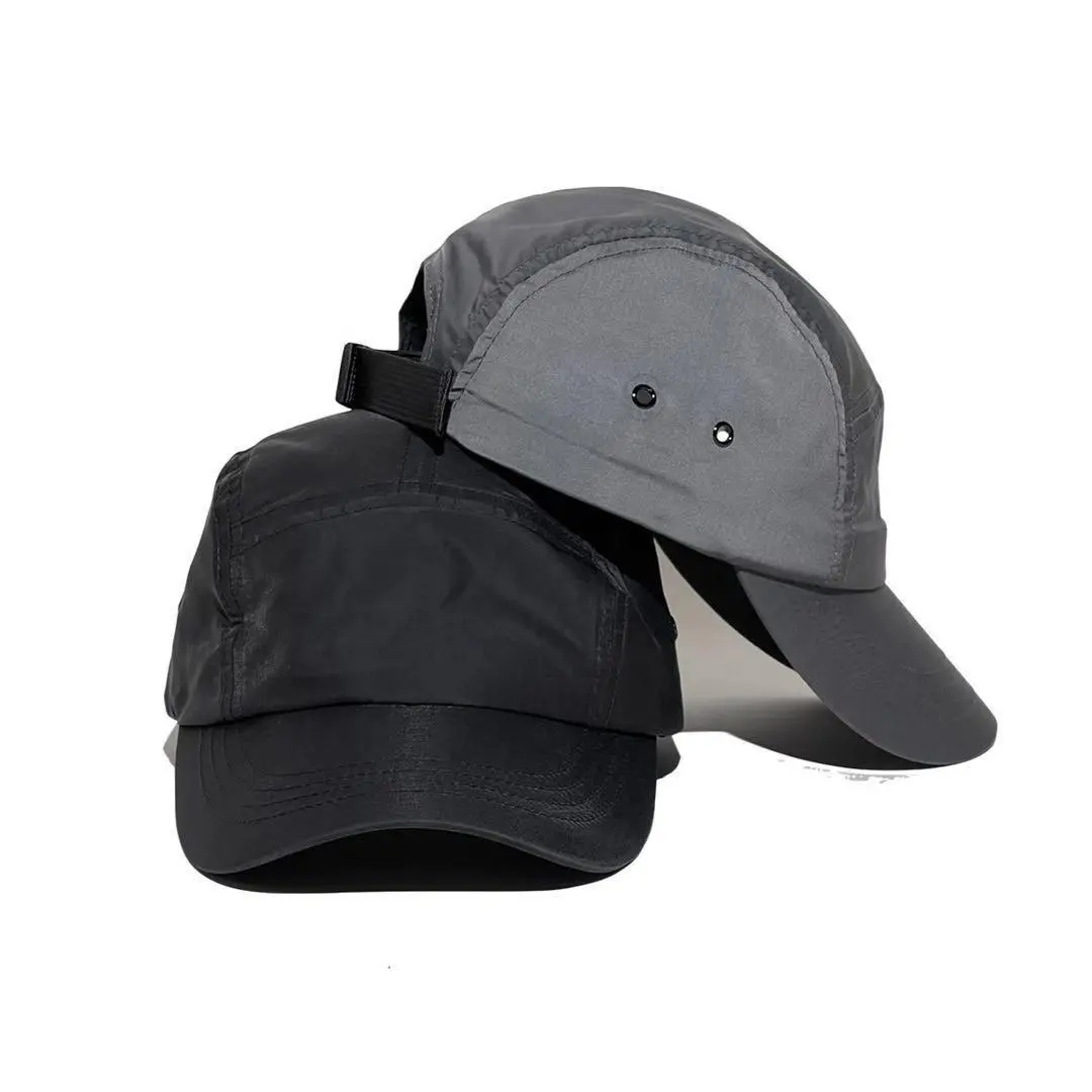 Yüksek kaliteli UV geçirmez 5 panel yapılandırılmamış naylon kuru fit erkek koşu şapkası su geçirmez spor beyzbol şapkası