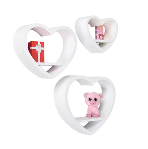 Factory Wholesale Freely combinable mounting 3 Set Heart Shape <strong>Wall</strong> <strong>Floating</strong> <strong>Shelf</strong> - Product Image 1