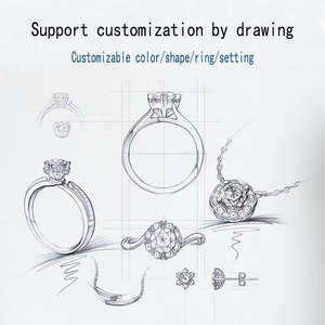 Nuôi cấy kim cương đồ trang sức phòng thí nghiệm phát triển Kim Cương Vòng rực rỡ cắt bốn prong Kim Cương Vòng 14k 18K Rắn vàng engagement <span class=keywords><strong>Ring</strong></span> - Product Image 6