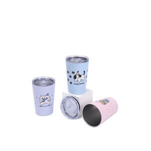 Cute Cartoon Stainless Steel Tumbler 16oz Thermal Insulated <b>Cup</b> For <b>Travel</b> And Gift <b>With</b> <b>Lid</b> - Product Image 1