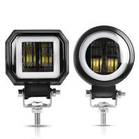 Barre lumineuse LED ronde, étanche, 12V, 24V, 20W, 6500K, blanc, pour moto, travail, tout-terrain