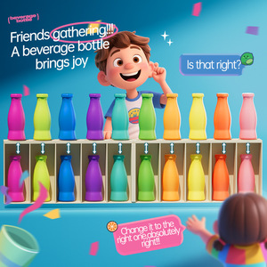 Drink Matching Game Color <b>Memory</b> Toy For Kids 4-6Y Plastic Board Game With Cans And <b>Cards</b> Chinese Version - Product Image 2