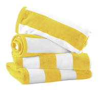 Serviette de plage carrée en coton rayée, anti-sable, séchage rapide, logo personnalisé, couleur sur mesure, prix usine, certifiée CE, MOQ 100 pièces