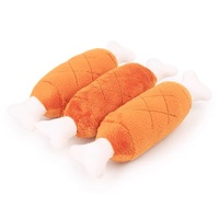 Jouets pour chiens en gros du fabricant : Jouet à mâcher durable en peluche en forme de jambe de poulet avec son, pour le nettoyage des dents