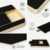 Planche à gratter pour chien en bois avec boîte de rangement dissimulée pour friandises, grattoir à ongles pour animaux, tapis à gratter pour chat