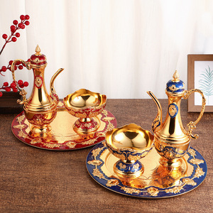 Juego de botella y copa de vino de metal de lujo ligero estilo europeo, juego de vino decorativo vintage creativo para el hogar y el club, regalo exquisito - Product Image 2