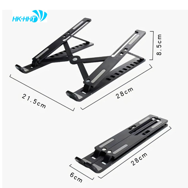 HK-HHT Increased Heat Dissipation Gear Adjustment Folding Portability Aluminum Alloy Notebook Stand for Gaming Learning Office