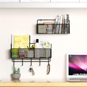 Étagère murale de rangement écologique au design moderne, installation facile sans perçage, panier suspendu sans trace pour salle de bain et cuisine - Product Image 2