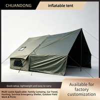 Tente gonflable quatre saisons avec armature diagonale, espace d'extension 6,3+6,3m, imperméable, respirante, portable, pour le camping en plein air