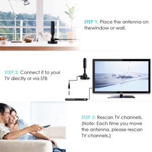 <span class=keywords><strong>Antenne</strong></span> TV numérique DVB-T FM SIGNALWELL SW-0209-1, intérieure, HDTV Freeview, 5dbi, VHF/UHF, câble de 3m, noir - Product Image 5