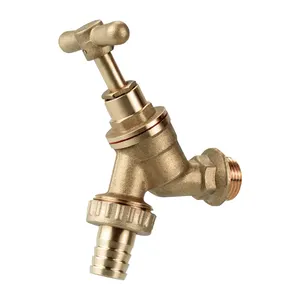 TMOK Water Tap 1/2 BSP Thread Wall Plate Brass Bibcock Hose Union Bib Cock Tap For Rain Barrel