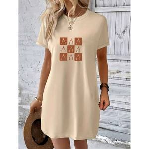 Vestido Casual Elástico Personalizado a Medida, Largo hasta la Rodilla, Silueta Recta, Elegante, para Mujer, con Estampado de Salmo 23: Él <span class=keywords><strong>me</strong></span> guía aún - Product Image 5