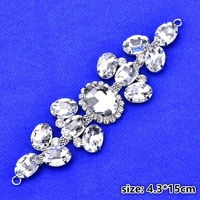 Verre clair strass Applique fleur cristal chaîne garniture strass décoratifs patchs coudre sur chaussures robe de mariée vêtement