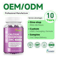 Bonbons Gommeux OEM/ODM Calcium Magnésium Zinc – Complément Alimentaire Vitaminique Favorisant la Prise en Charge de la Vitamine D3, Calcium et Magnésium