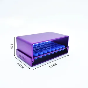Caja metálica para fresas dentales de 40 orificios, soporte de limpieza dental, esterilizador en autoclave para alta/baja velocidad (2 unidades) - Product Image 2