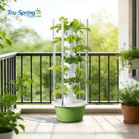 Tour hydroponique à 7 niveaux avec éclairage LED, ferme verticale compacte avec lumière de culture intégrée pour légumes-feuilles et herbes