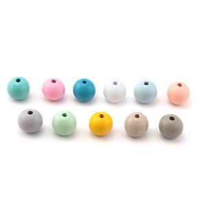 Nuovo arrivo all'ingrosso di 15mm perle di legno colorate rotonde per la creazione di gioielli collana fai da te - Product Image 1
