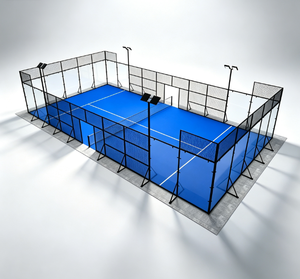 Cancha de Pádel Móvil Desplegable, Conjunto Completo de Acero Galvanizado, Cancha de Tenis de Pádel Portátil para Alquiler de Eventos de Corta Duración - Product Image 2